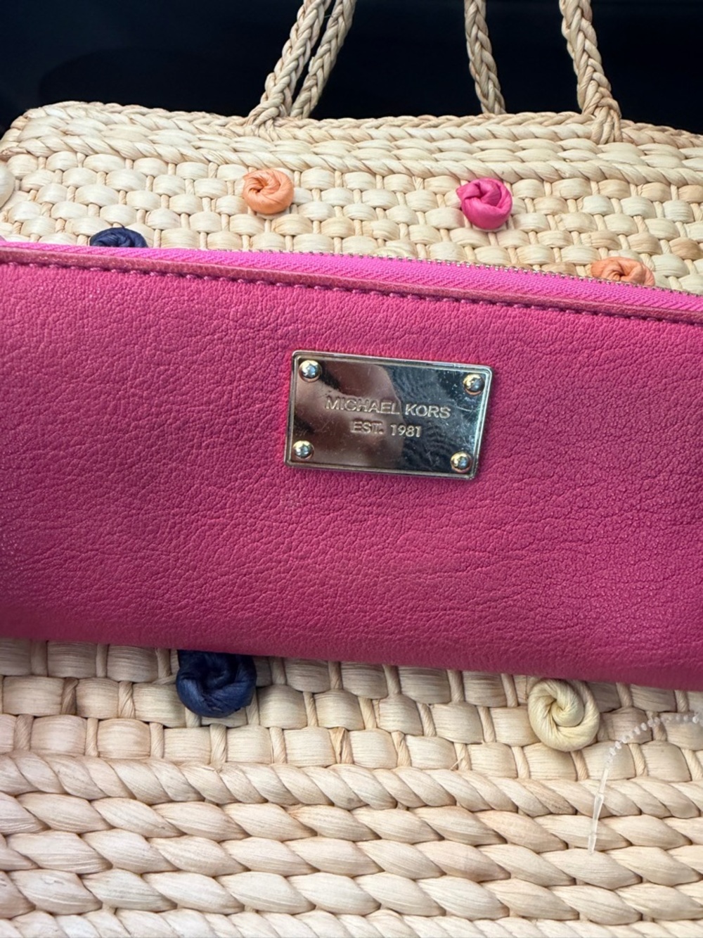 Michael Kors Jet Set Long Zip Around  Leather Wallet Clutch EUC